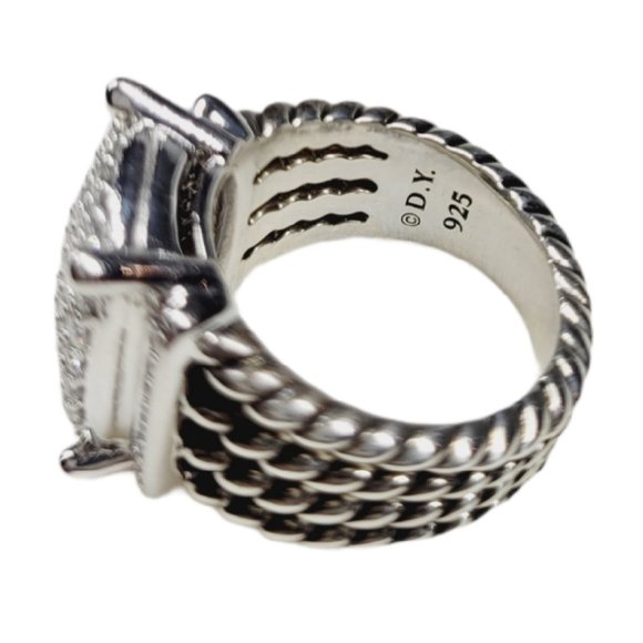 David Yurman Wheaton Diamond Ring Sterling Silver - Picture 7 of 9